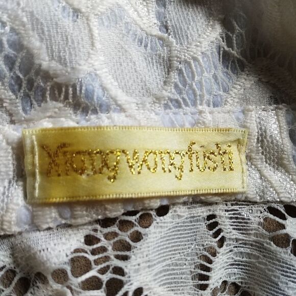 Sheer Lace Ruffled Tunic Top - Picture 6 of 6